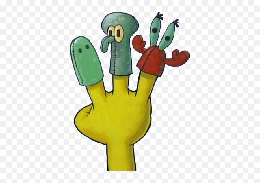 Fingerpuppets Spongebob Spongebobsquarepants Squidward - Funny Spongebob Pngs Emoji,Squidward Emoji
