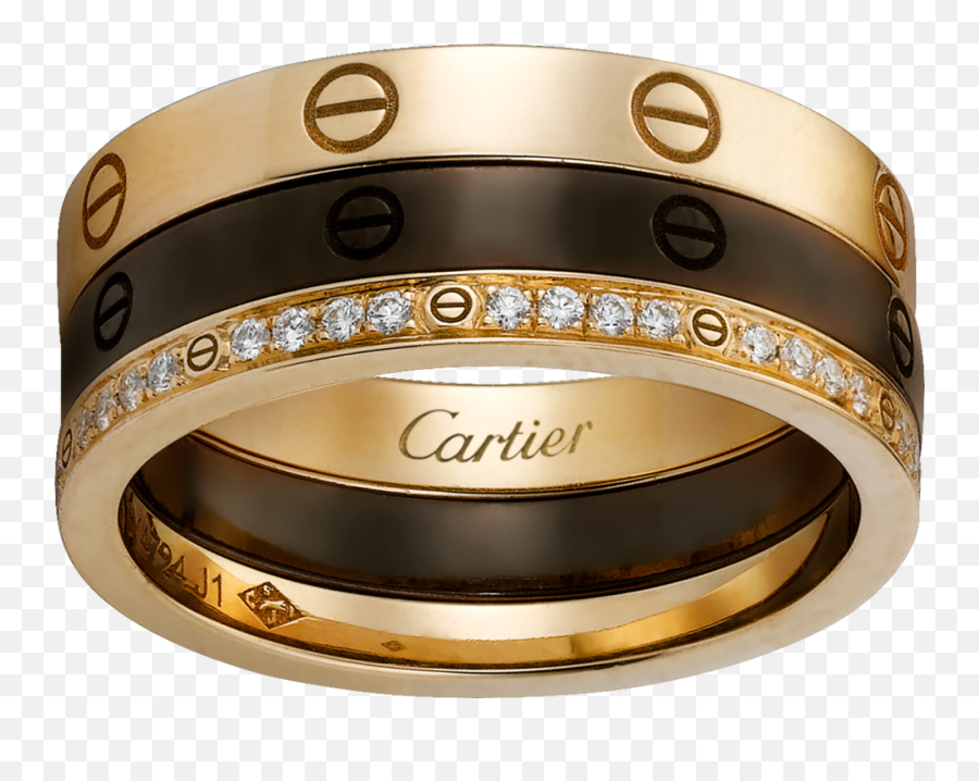 Span Classu003du0027lovefontu0027u003ea U003cspanu003e Ring Jewelry Love Ring - Cartier Gold And Black Ring Emoji,Wedding Ring Emoji