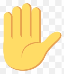 Raised Hand Emoji Emoticon Vector Icon -