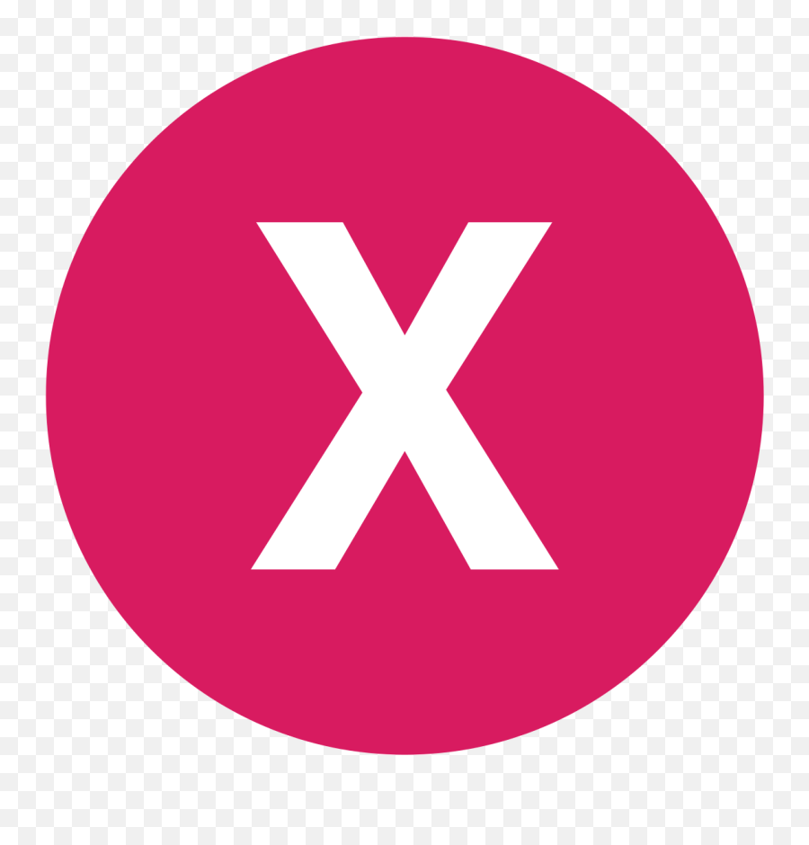 Eo Circle Pink White Letter - Light Blue Letter X Emoji,X Mark Emoji