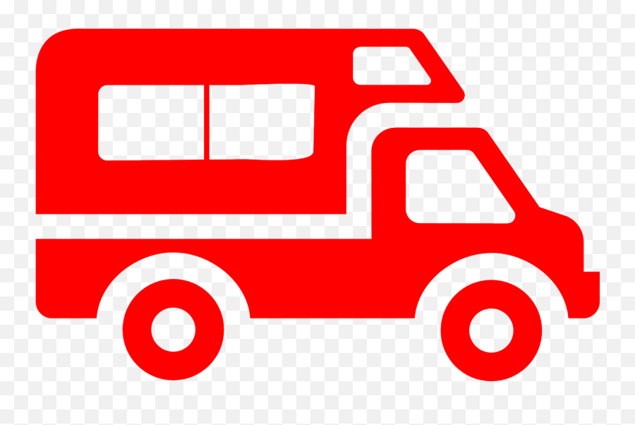 Red Van Big Transport Vehicle - Aire De Camping Car Emoji,Fire Hydrant Emoji