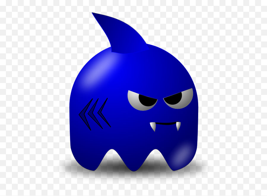 Shark - Pacman Plus Bue Ghost Emoji,Shark Emoticon