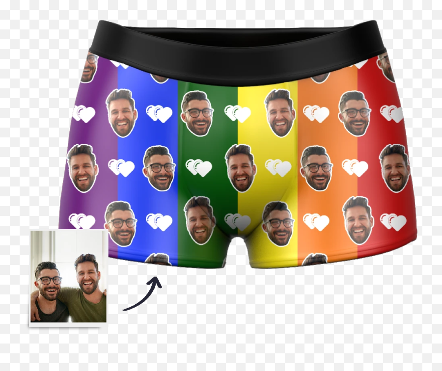 Custom Pride Face Boxer Shorts - Boxer Shorts Emoji,Emoji Underwear