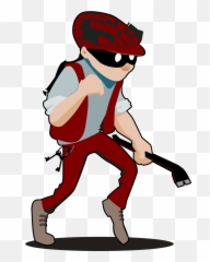 Burglar Thief Criminal Crime Man - Thief Clip Art Png Emoji,Mario Thinking Emoji