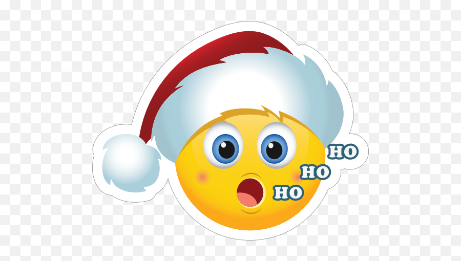 Cute Santa Claus Hat Ho Ho Ho Christmas Emoji Sticker - Ho Ho Ho Emoji,Reindeer Emoji