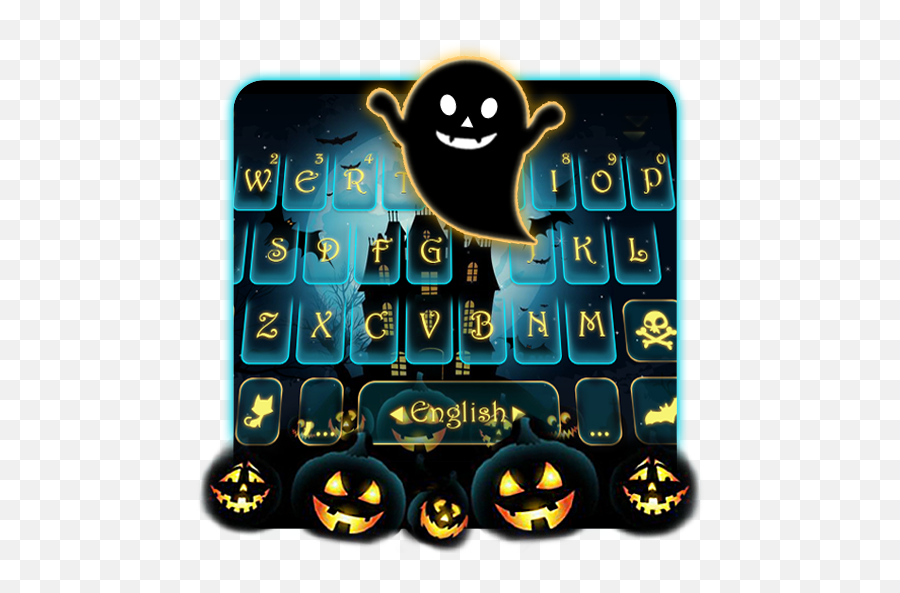 Download Halloween Ghost Keyboard Theme - Cartoon Emoji,Halloween Emoticons Copy And Paste