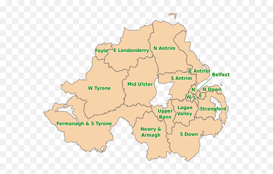 Ni Parliamentary Constituencies - Constituency Map Northern Ireland Emoji,Northern Ireland Emoji