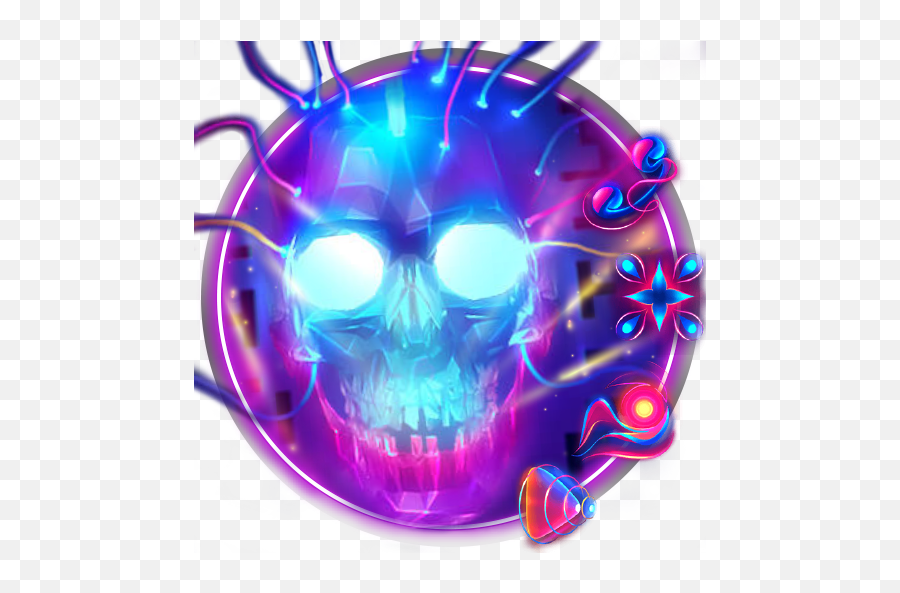 Download Neon Skull Launcher Theme Live Hd Wallpapers - Skull Emoji,Snapchat Friend Emoji Themes