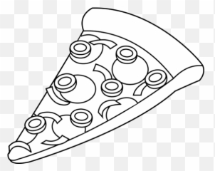 Pizza Slice Black And White Clipart - Emoji