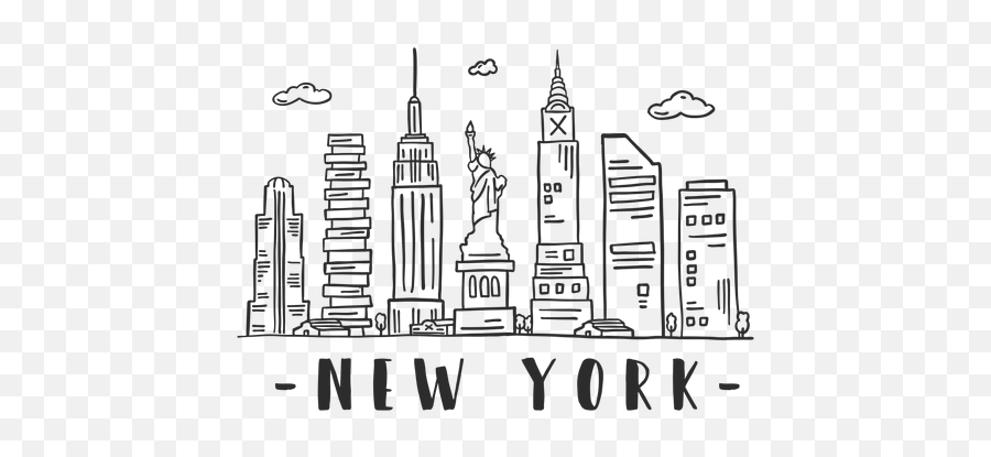 Pin - Rascacielos Nueva York Dibujo Emoji,Emoji Statue Of Liberty And Newspaper