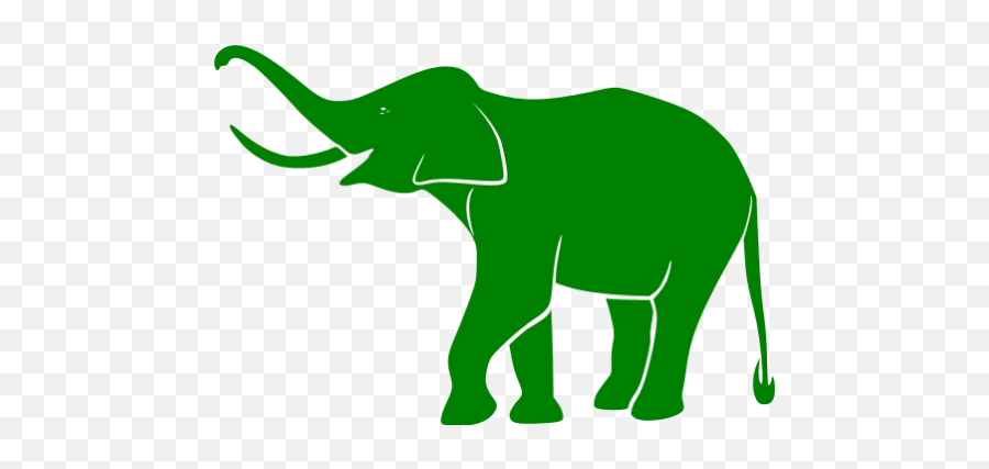 Green Elephant 6 Icon - Vector Elephant Silhouette Png Emoji,Elephant Emoticon