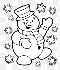 Snowman Clipart Black And White Printable - Man Colouring Page Emoji