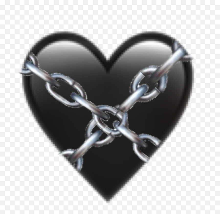 Black Emoji Heart Chain Sticker - Girly,Chain Emoji