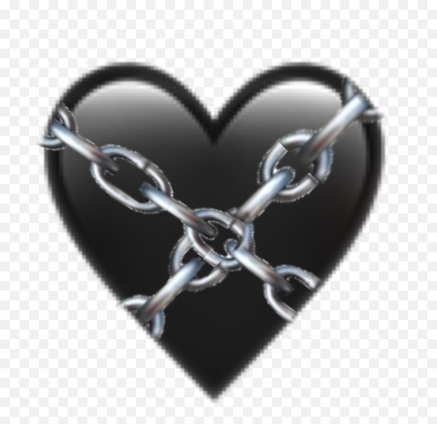 Black Emoji Heart Chain Sticker Girly,Chain Emoji free transparent