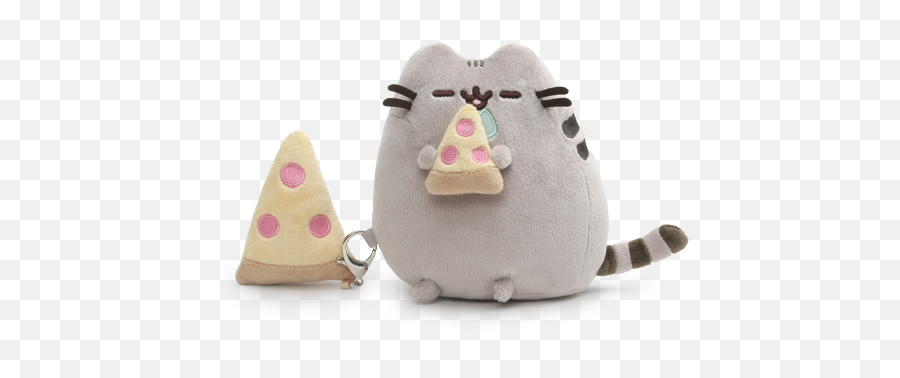 New Original Pusheen The Cat With Pizza Gift Set Plush And Keychain - Pusheen Cat Stuff Emoji,Pusheen The Cat Emoji