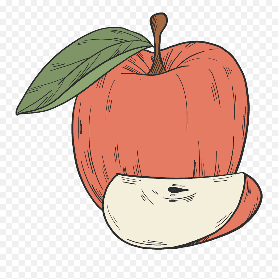 Red Apple And Slice Clipart - Superfood Emoji,Red Apple Emoji