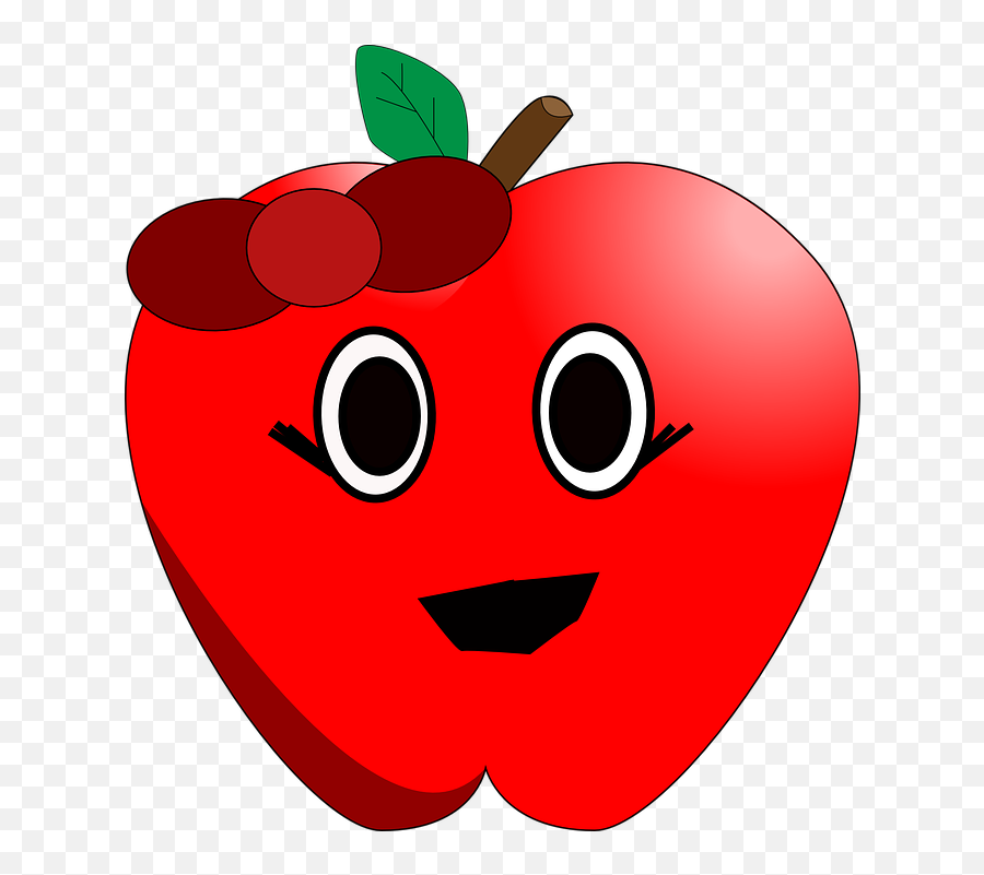 Free Red Apple Apple Vectors - Apple With Eyes And Mouth Emoji,Nail Biting Emoji