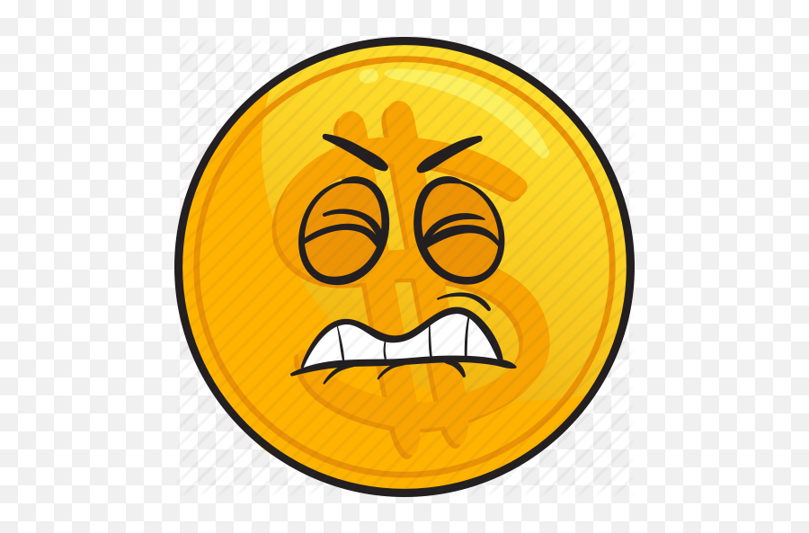Gold Coin Emoji Cartoons - Disgruntled Clipart,Gold Emoji