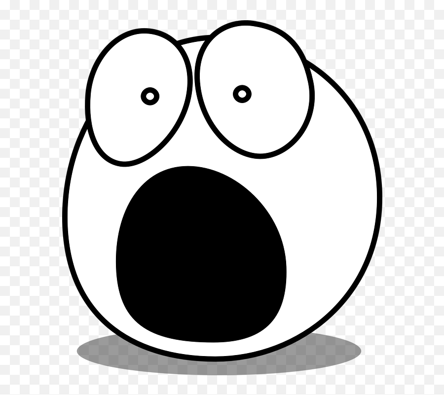 Screaming Surprised Smiley - Scared Face Clipart Black And White Emoji,Shocked Emoji