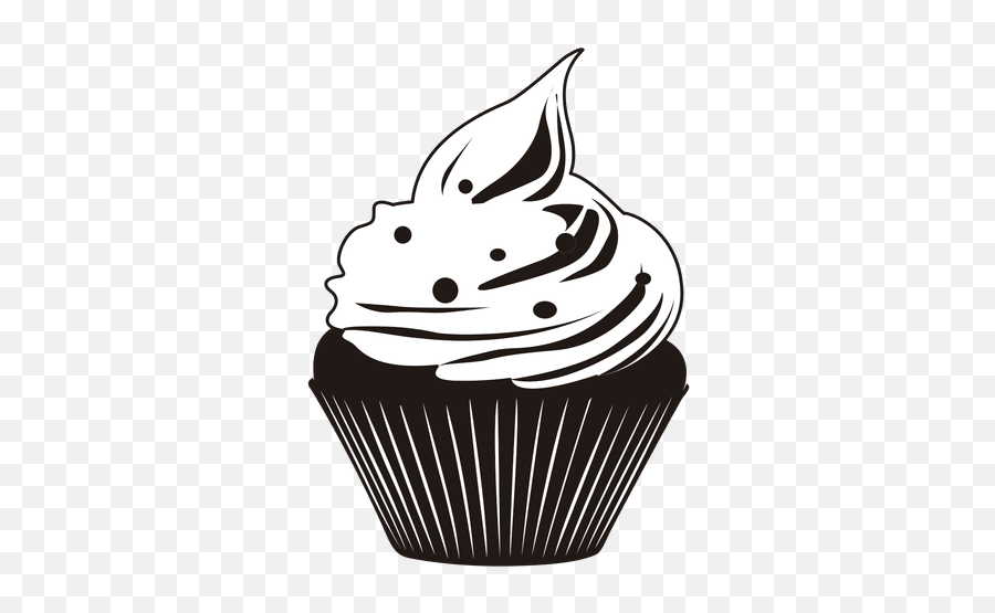 Botanical Vector Delicious Monster - Black And White Transparent Background Cupcake Clipart Emoji,Emoji Cupcake Stand