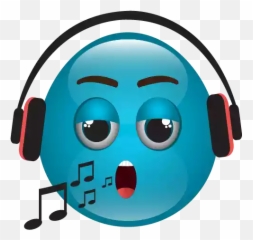 Blue Emoji Png Photo - Signos Musicales En Caricatura,Headphone Emoji