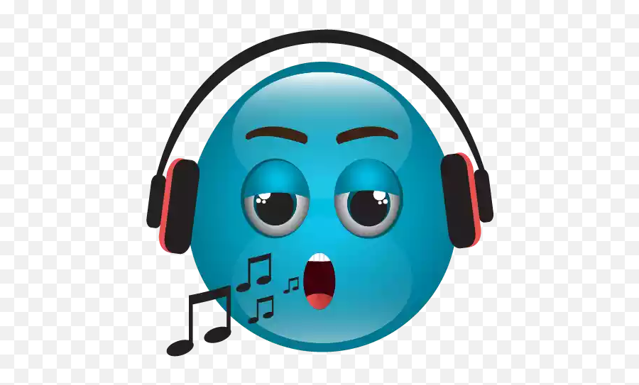 Blue Emoji Png Photo - Signos Musicales En Caricatura,Headphone Emoji