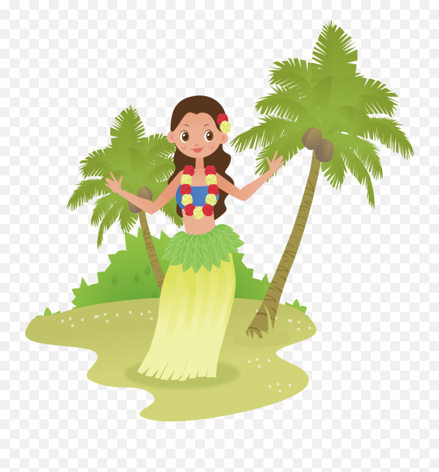 Hula Girl Clipart Png - Hawaii Luau Png Transparent Emoji,Hula Girl Emoji