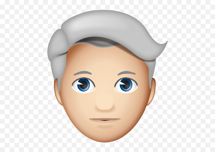 Gray Haired With Parted Cut - Man Grey Hair Icon Emoji,Gray Emoji