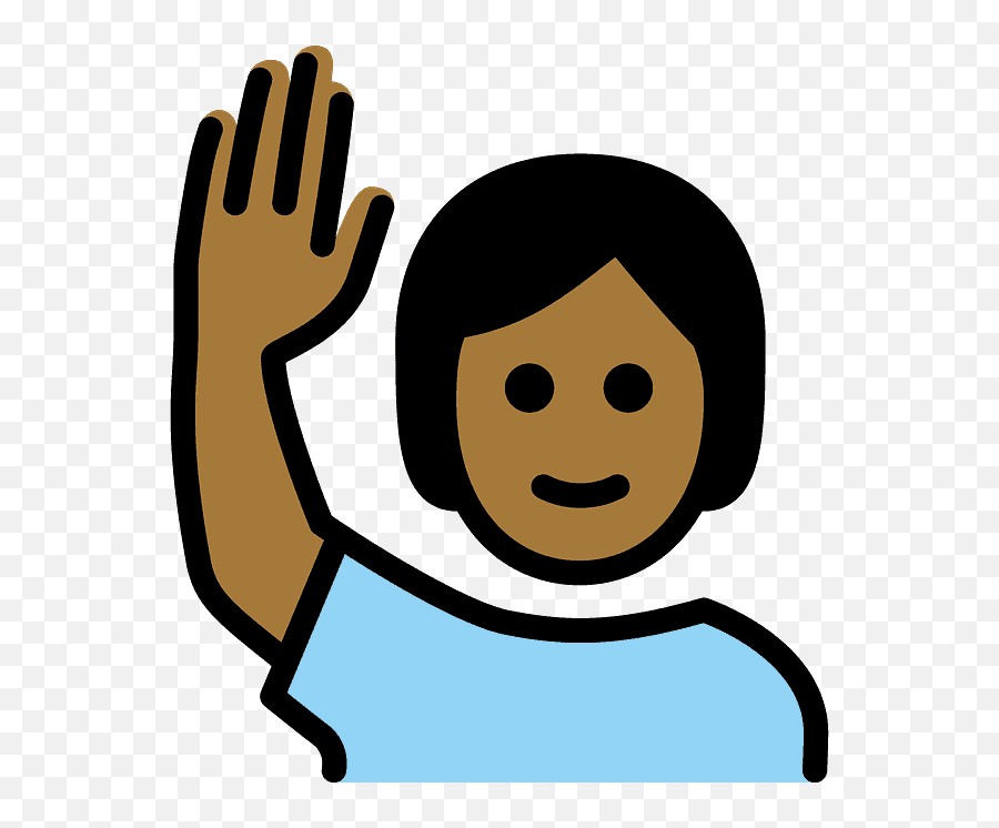 Person Raising Hand Emoji Clipart Free Download Transparent - Person Raising Hand Clipart,Arm Shrug Emoji