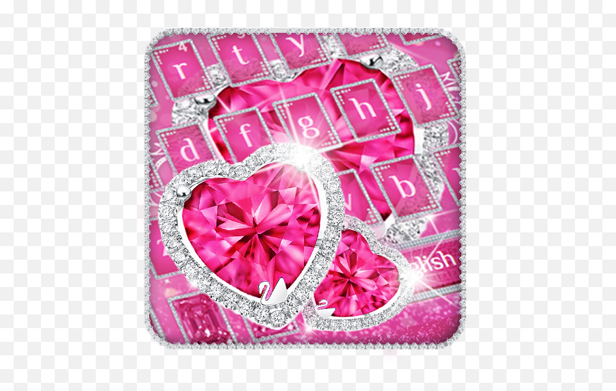 Pink Diamond Love Keyboard Theme - Pink Diamond Love Keyboard Emoji,Pink Diamond Emoji