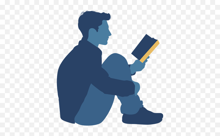 Silhouette Transparent Png Clipart - Reading Book Vector Png Emoji,Man Book Emoji