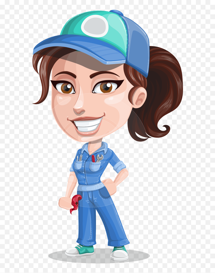 Mechanic Clipart Female Mechanic - Female Mechanic Cartoon Emoji,Mechanic Emoji