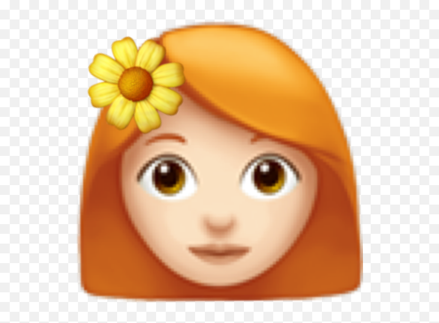 Emoji Girl Chica Flower Flor Freetoedit - Cartoon,Flower In Hair Emoji