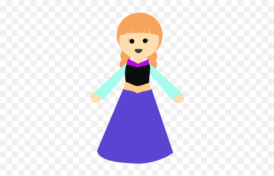 Girl In A Dress - Girls Dress Cartoon Png Emoji,Little Black Cross Emoji