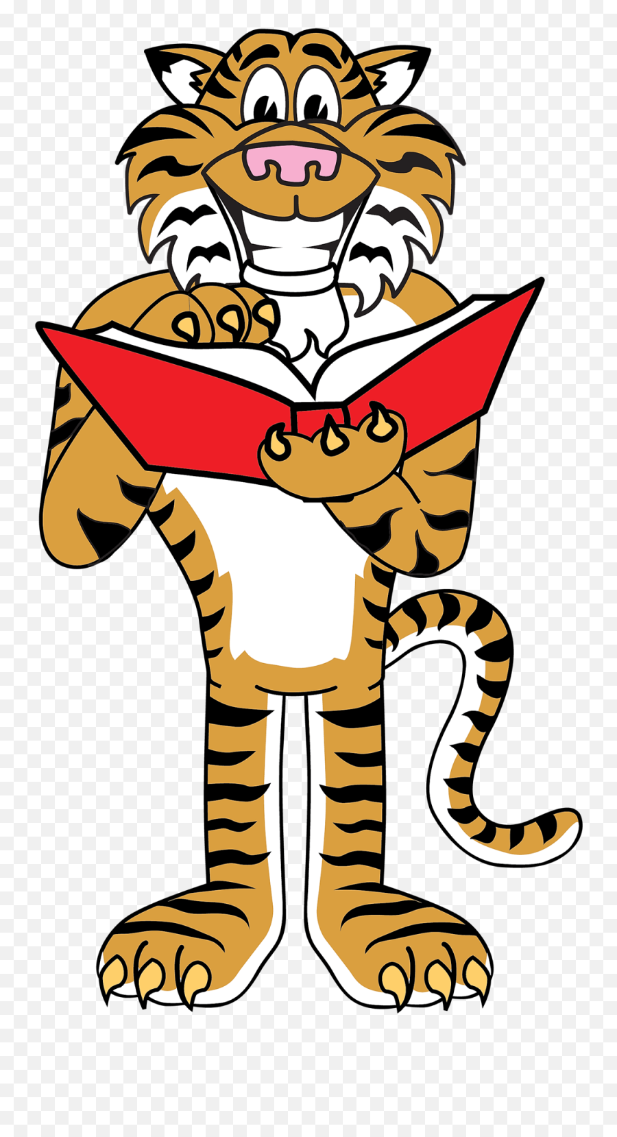 Tiger Reading A Book Clipart - Full Size Clipart 1635795 Tiger Holding A Book Emoji,Emoji Reading A Book