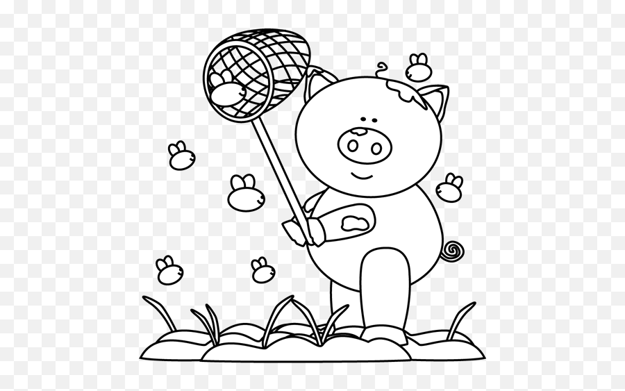 Cute Pig Clipart Black And White - Piggy Clip Art Black And White Emoji,Flying Pig Emoji