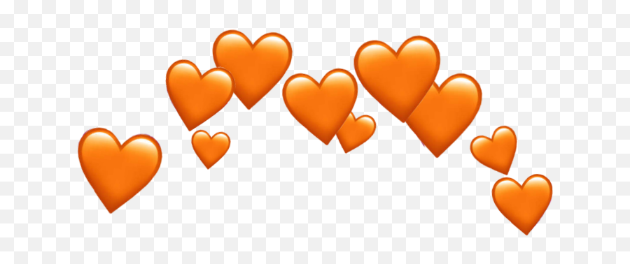 Orange Heart Hearts Tumblr Crown Sinemyildiz Stickers - Transparent Blue Heart Emoji,Orange Heart Emoji