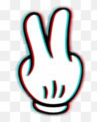 Glitch Mickey Mickeymouse Sticker - Finger Emoji