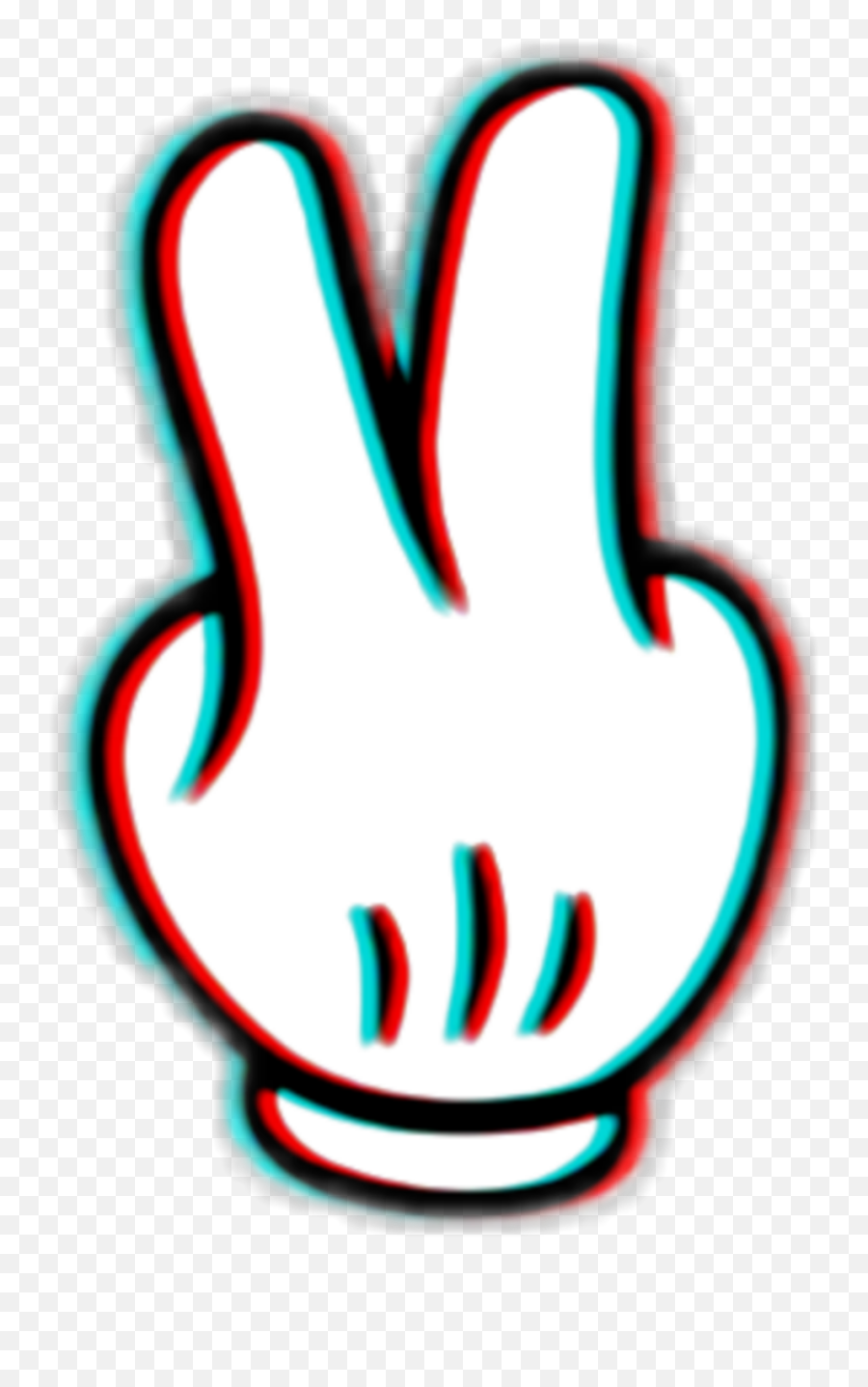 Glitch Mickey Mickeymouse Sticker - Finger Emoji,Two Hands Emoji