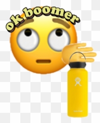 Emoji Okboomer Hydroflask Sticker - Happy,Flask Emoji