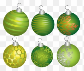 Greeting Card Christmas Vectors - Light Green Balls Transparent Emoji