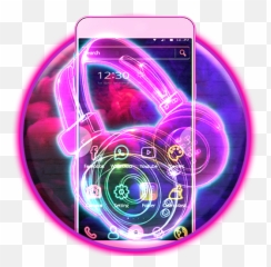 Cool Neon Music 2d Theme - Emoji