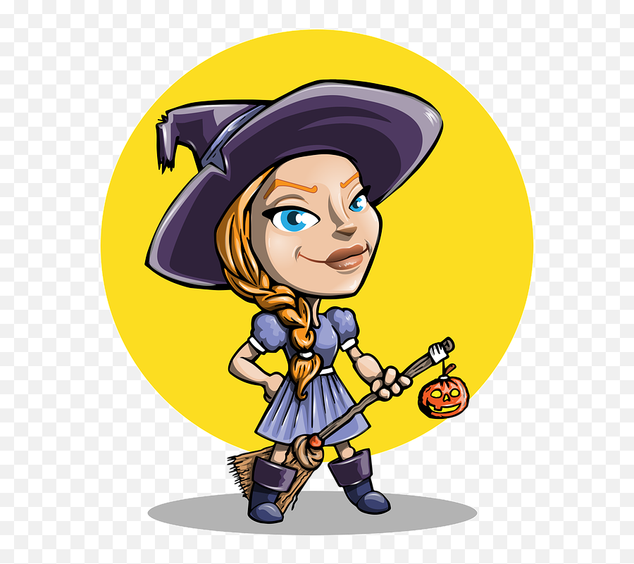 Halloween Girl Witch Long - Phù Thy Vector Emoji,House Candy House Emoji