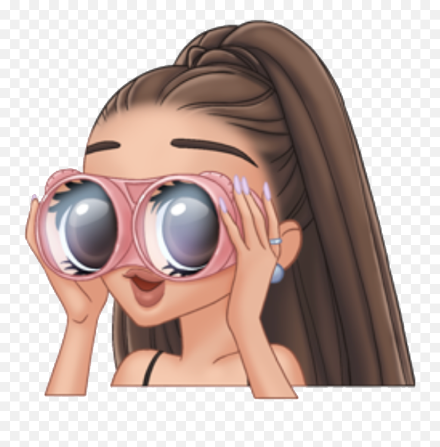 Arimoji Binoculars Eyes Watching Pink - Ariana Grande As A Cartoon Character Emoji,Watching Eyes Emoji