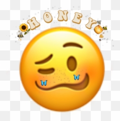Sticker Emoji Honey Bee Sticker - Cara Mas O Menos Emoji,Spongebob Emoji