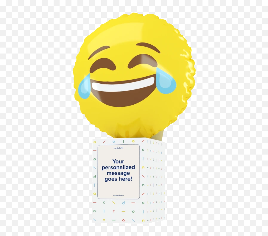 Crying Laughing Balloon Cardalloon - Happy Emoji,Crying Emoticon Text