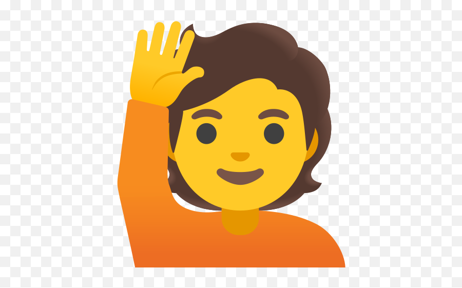 Person Raising Hand Emoji - Animado Levantar La Mano,Emoji Hand Gestures