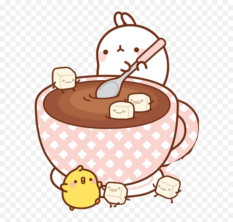 Hot Chocolate Cute Teamwork Freetoedit - Kawaii Png Emoji,Teamwork Emoji