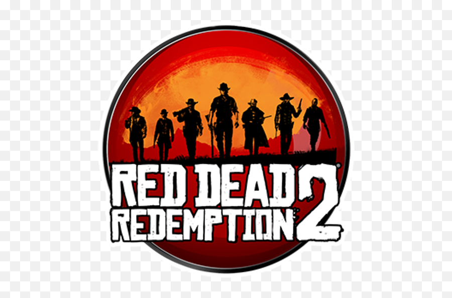 Red Dead Redemption 2 Round Sticker - Transparent Red Dead Redemption 2 Logo Emoji,Dead Emoji Text