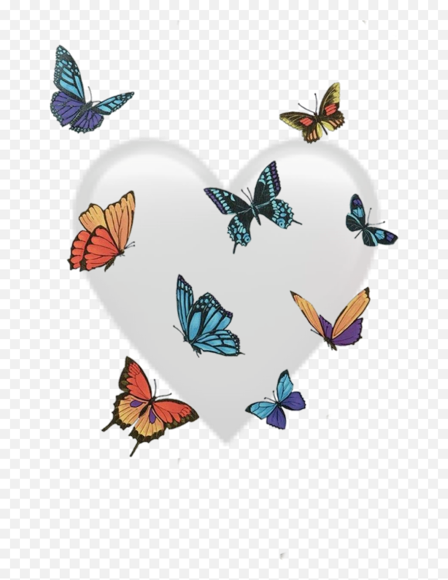 White Emoji Heart Butterflies Sticker - Language,Snow White Emoji